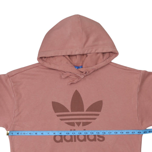 Adidas Women’s Pink Pullover Hoodie Size 10 Logo Print Casual