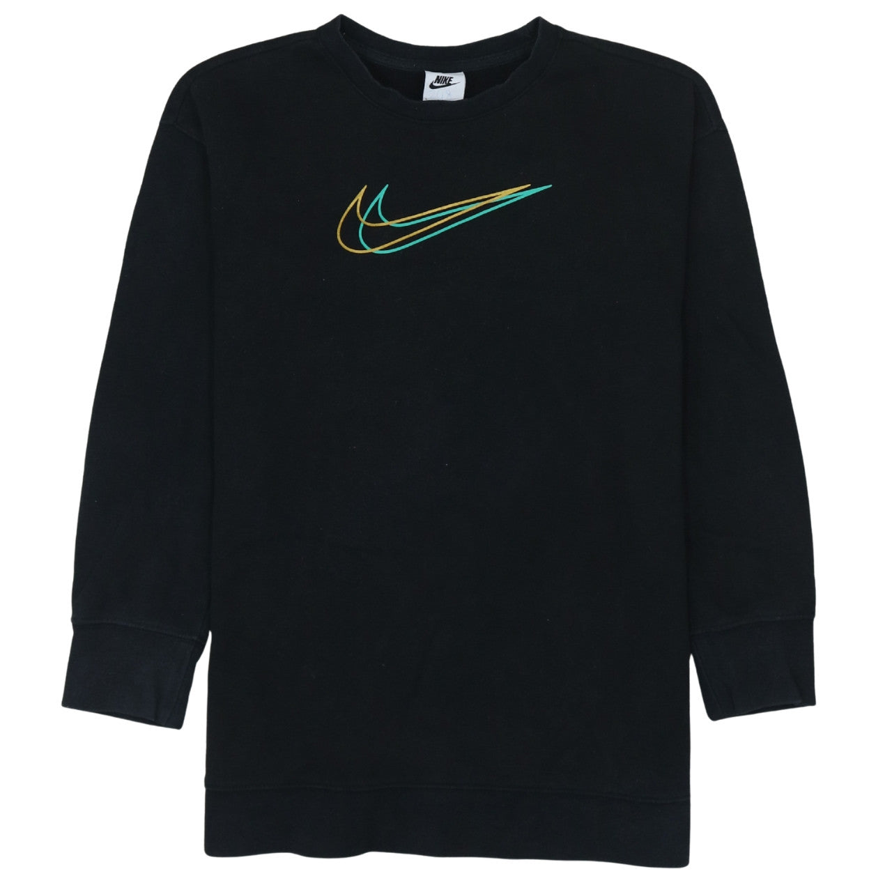 Nike Boys Black Crew Neck Pullover Sweatshirt Size L 146-156cm Graphic Print