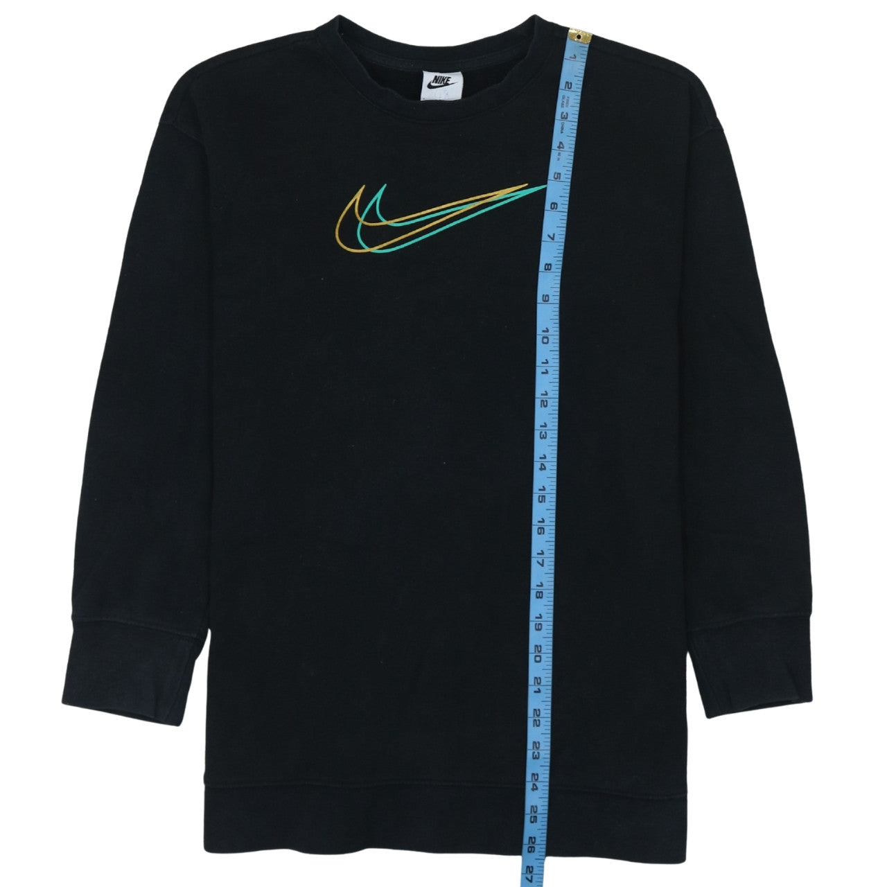 Nike Boys Black Crew Neck Pullover Sweatshirt Size L 146-156cm Graphic Print