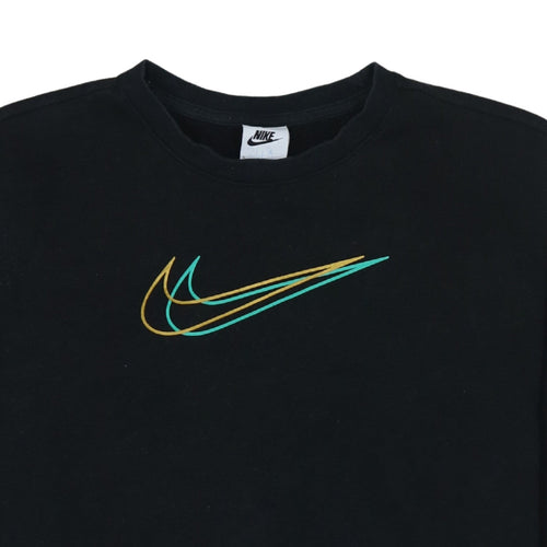 Nike Boys Black Crew Neck Pullover Sweatshirt Size L 146-156cm Graphic Print