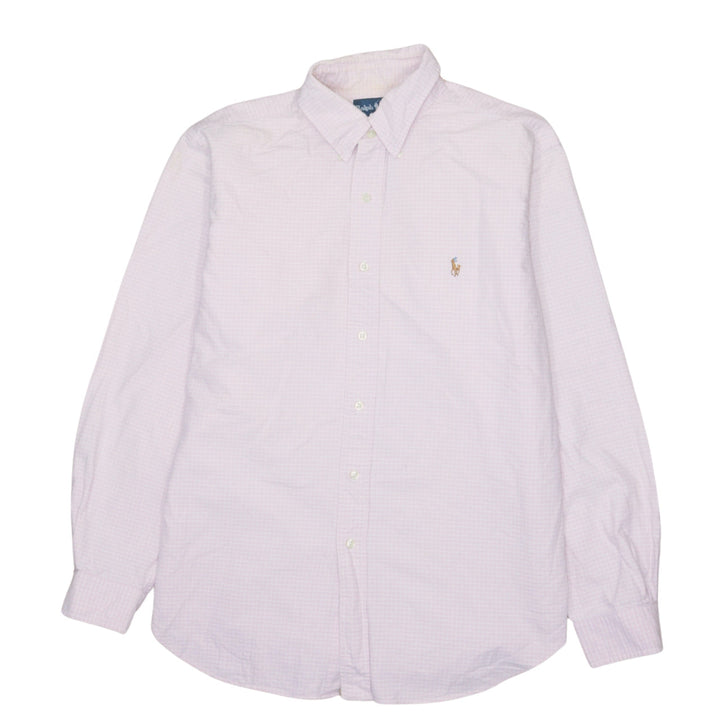 Ralph Lauren Men's Pink Check Classic Fit Cotton Button-Down Shirt Size 16
