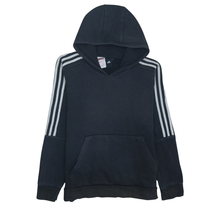 Adidas Boys Black Pullover Hoodie L Fleece Hooded Sweatshirt