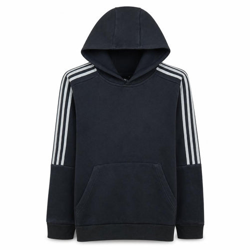 Adidas Boys Black Pullover Hoodie L Fleece Hooded Sweatshirt