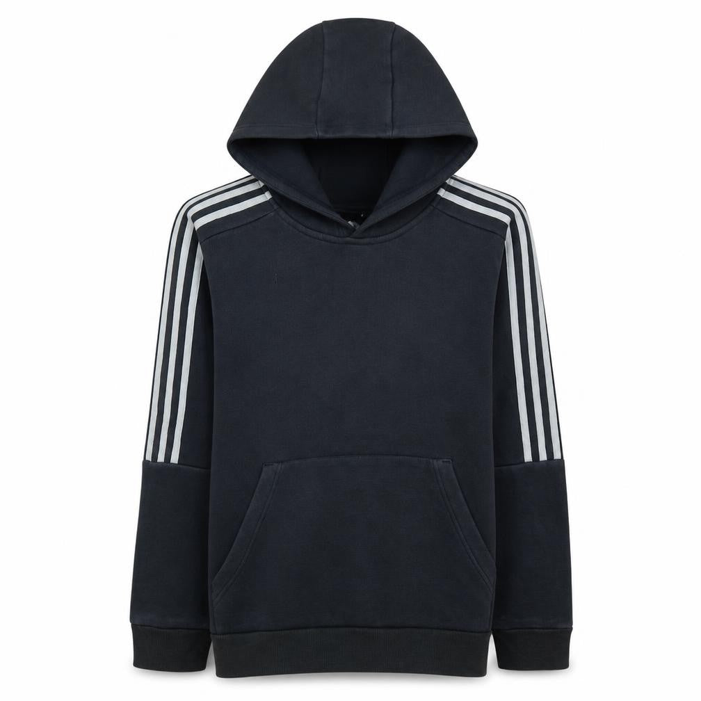 Adidas Boys Black Pullover Hoodie L Fleece Hooded Sweatshirt