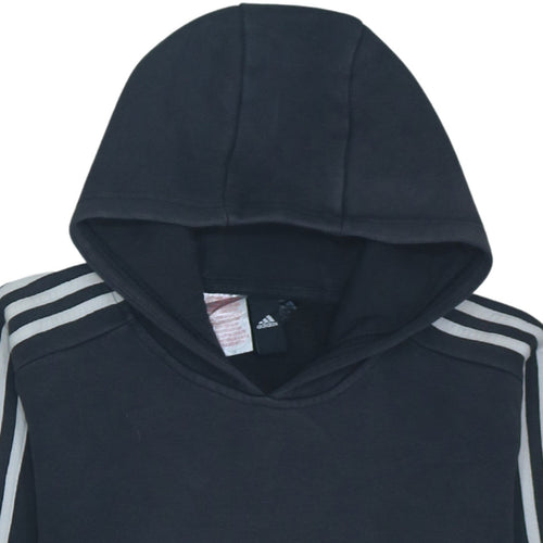 Adidas Boys Black Pullover Hoodie L Fleece Hooded Sweatshirt