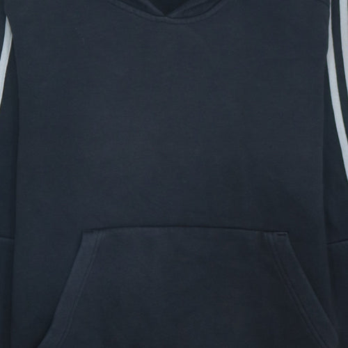 Adidas Boys Black Pullover Hoodie L Fleece Hooded Sweatshirt