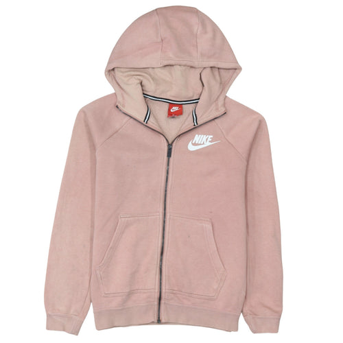 Nike Womens Pink Full Zip Hoodie Small Cotton Blend Sweatshirt