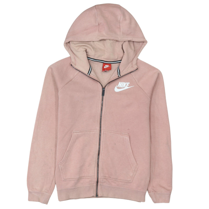 Nike Womens Pink Full Zip Hoodie Small Cotton Blend Sweatshirt