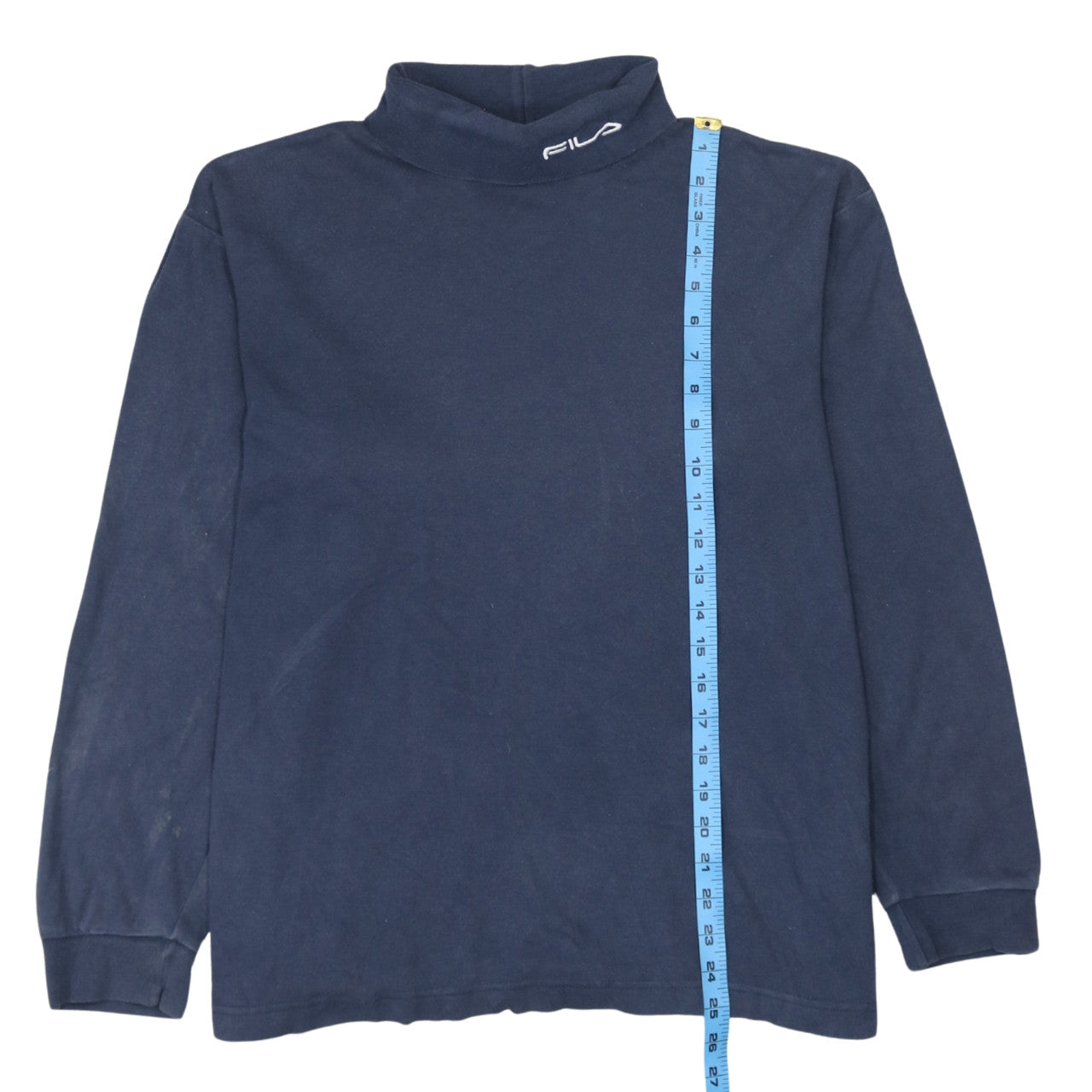 Fila Men's Blue Cotton Mock Neck Pullover Sweatshirt XL