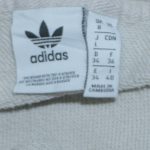 Adidas Women’s Beige & Navy Colourblock Hoodie Size 8 Full Zip Cotton Blend