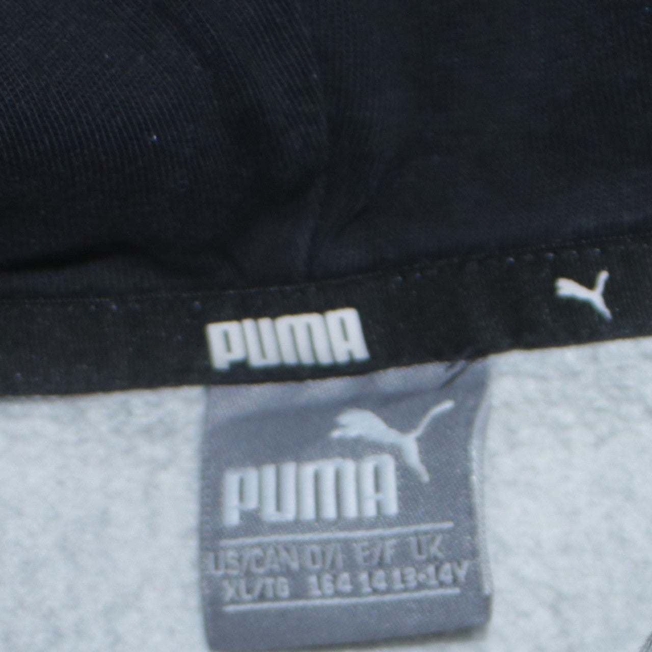Puma Boys Grey Pullover Hoodie 13-14 Years Fleece Logo Sweatshirt