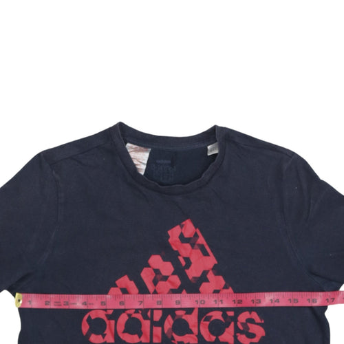 Adidas Boys Blue Graphic Logo T-Shirt 13-14 Years Sports Tee