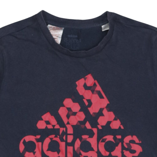 Adidas Boys Blue Graphic Logo T-Shirt 13-14 Years Sports Tee