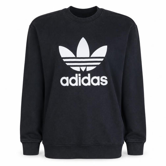 Front view of Adidas Women Black Crew Neck Pullover Sweatshirt, size 14
