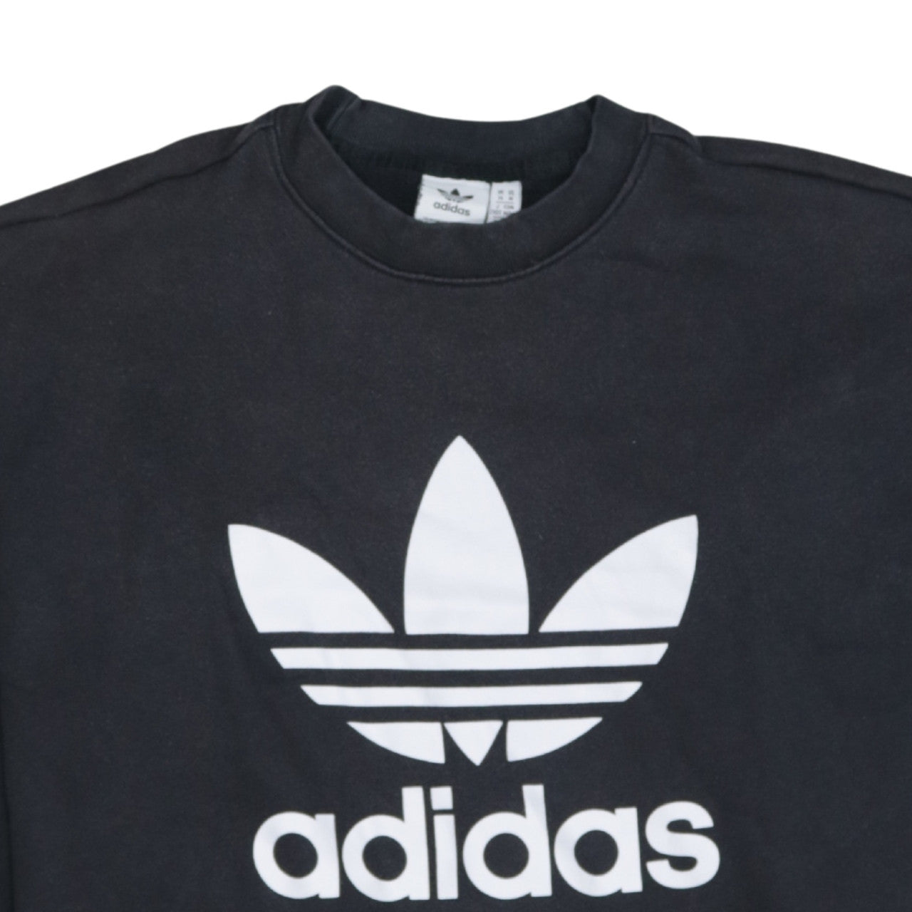 Adidas Women Black Crew Neck Pullover Sweatshirt Size 14
