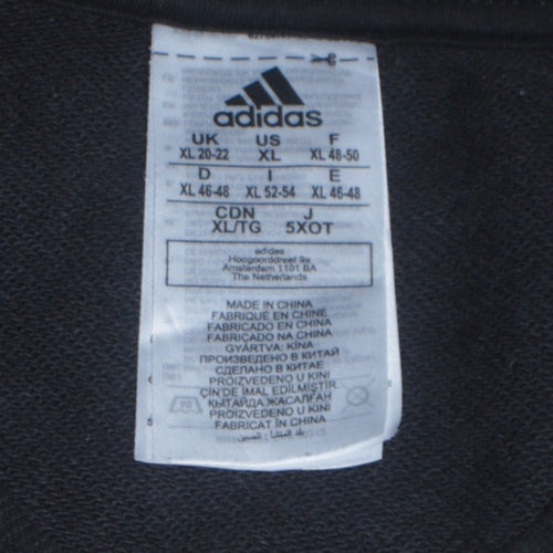 Adidas Womens Black XL Sweatshirt Crew Neck Logo Pullover