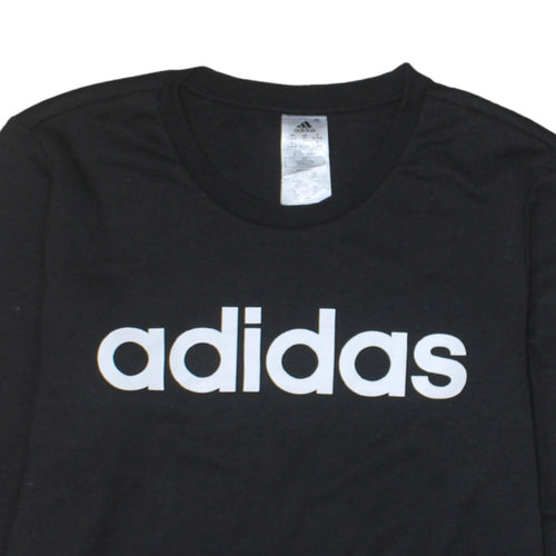 Adidas Womens Black XL Sweatshirt Crew Neck Logo Pullover