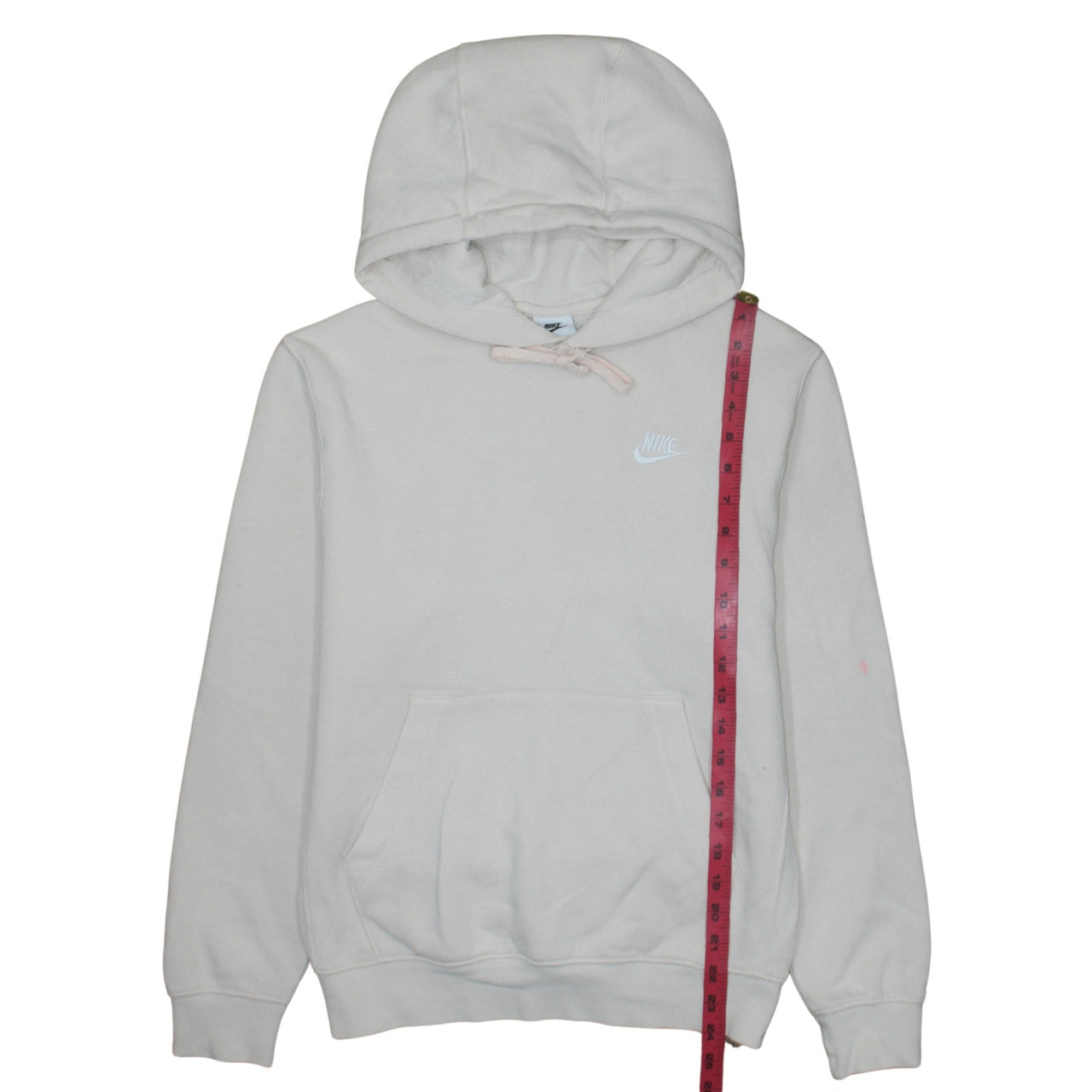 Nike Women's Beige XS Pullover Hoodie 80% Cotton Logo Print