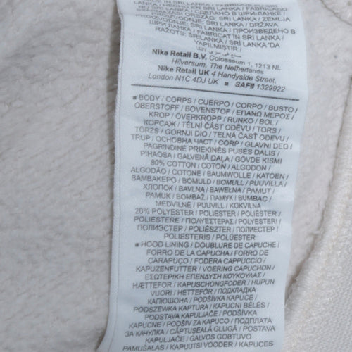 Nike Women's Beige XS Pullover Hoodie 80% Cotton Logo Print