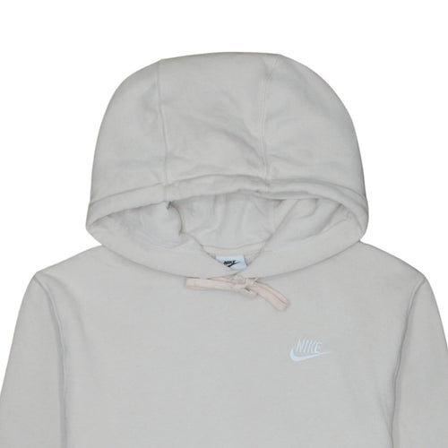 Nike Women's Beige XS Pullover Hoodie 80% Cotton Logo Print