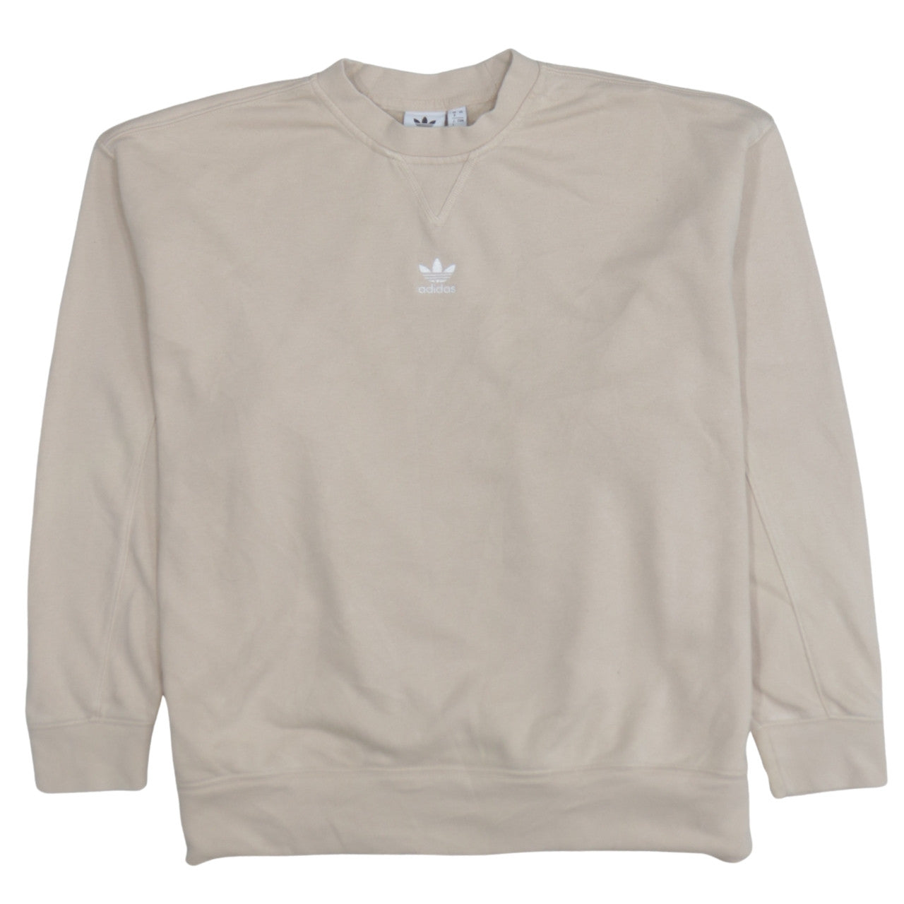 Adidas Women Beige Crew Neck Pullover Sweatshirt UK 8