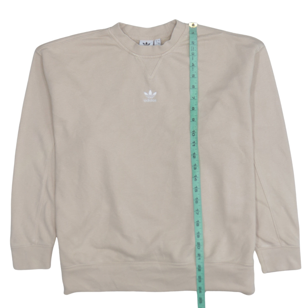 Adidas Women Beige Crew Neck Pullover Sweatshirt UK 8