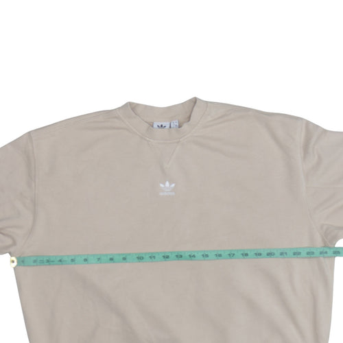 Adidas Women Beige Crew Neck Pullover Sweatshirt UK 8