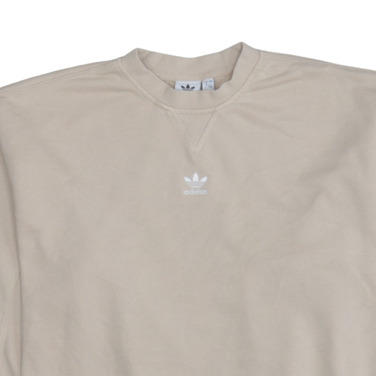 Adidas Women Beige Crew Neck Pullover Sweatshirt UK 8