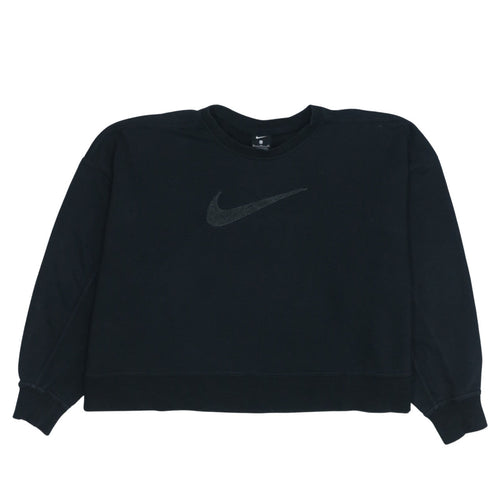 Nike Womens Black XL Pullover Sweatshirt with Logo Crew Neck
