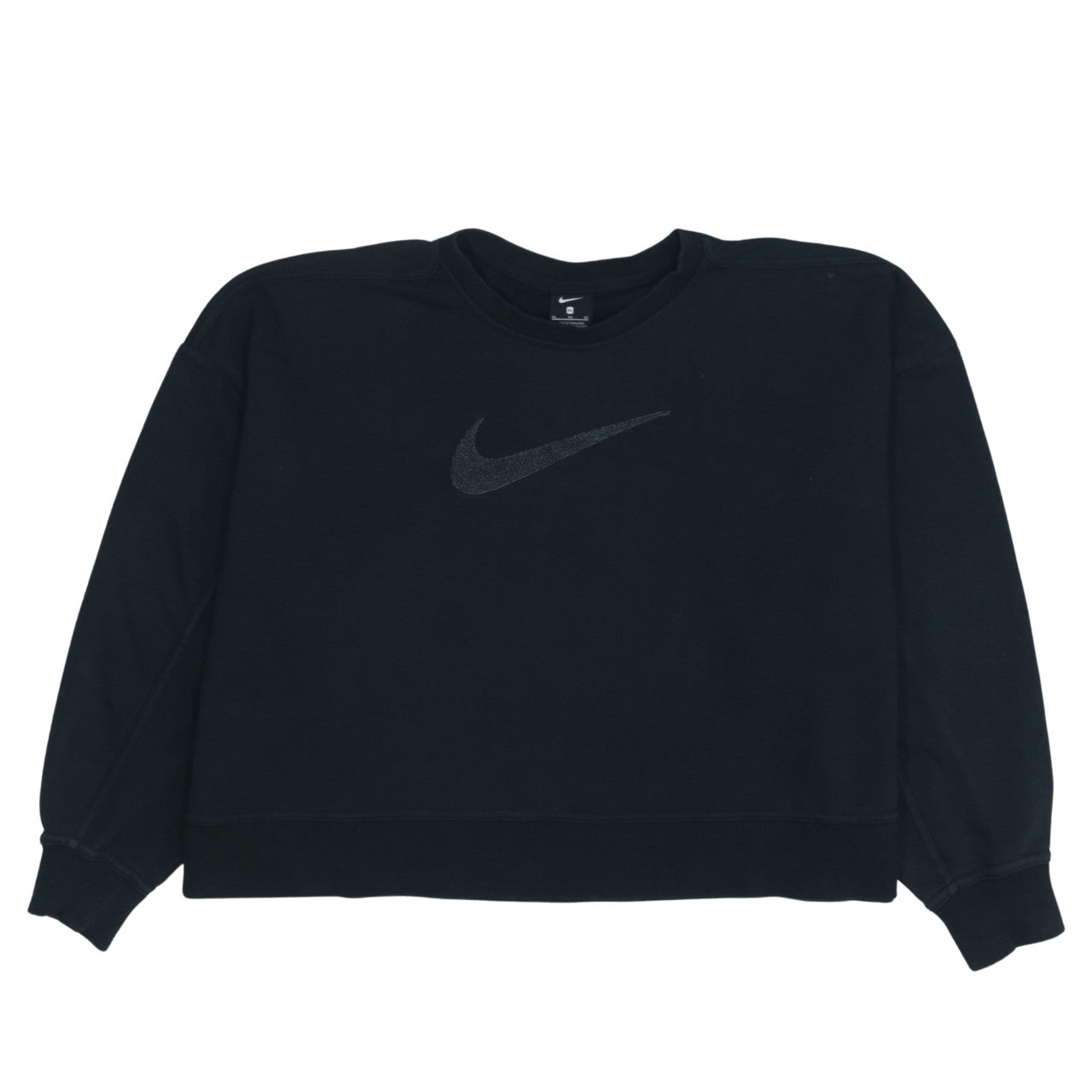 Nike Womens Black XL Pullover Sweatshirt with Logo Crew Neck