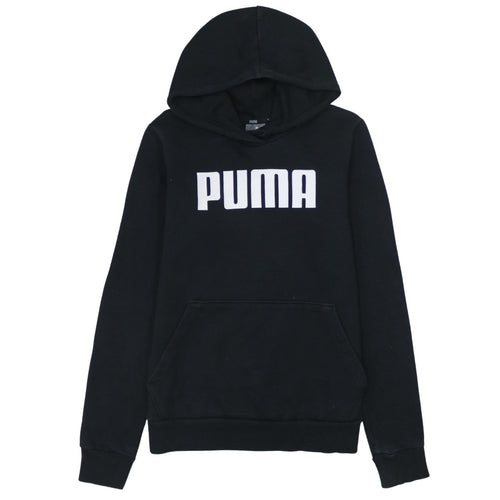 Puma Women Black Pullover Hoodie UK 10 Logo Sportswear