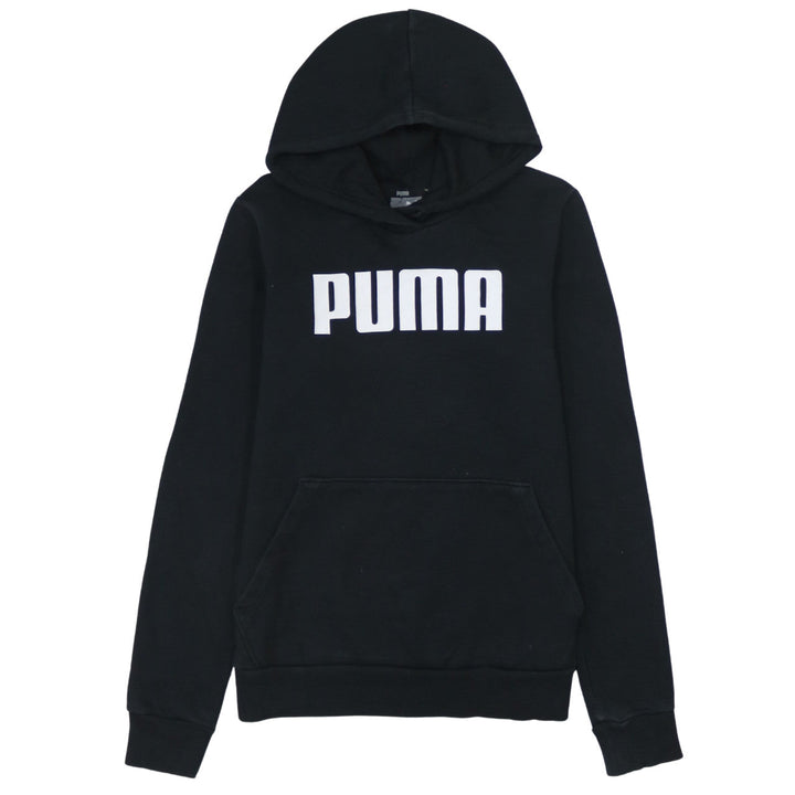 Puma Women Black Pullover Hoodie UK 10 Logo Sportswear