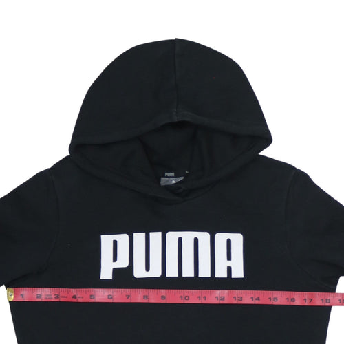 Puma Women Black Pullover Hoodie UK 10 Logo Sportswear