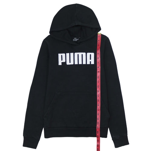 Puma Women Black Pullover Hoodie UK 10 Logo Sportswear
