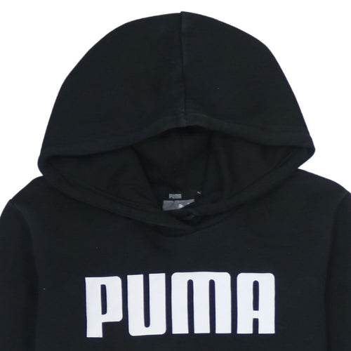 Puma Women Black Pullover Hoodie UK 10 Logo Sportswear