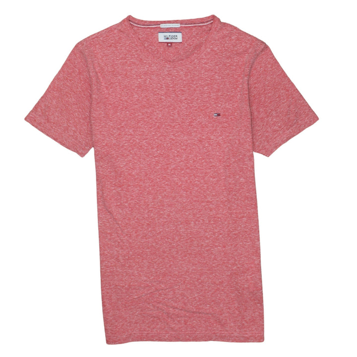 Tommy Hilfiger Denim Men's Red Crew Neck Cotton Blend T-Shirt M