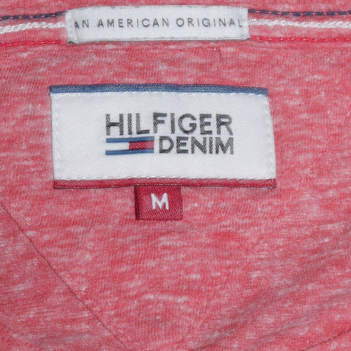 Tommy Hilfiger Denim Men's Red Crew Neck Cotton Blend T-Shirt M