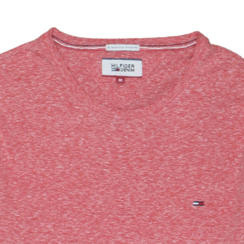 Tommy Hilfiger Denim Men's Red Crew Neck Cotton Blend T-Shirt M