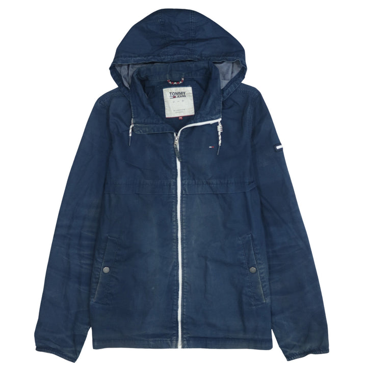 Tommy Jeans Men's Blue 2XL Hooded Full Zip Windbreaker Jacket