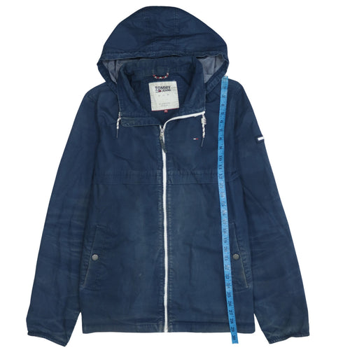Tommy Jeans Men's Blue 2XL Hooded Full Zip Windbreaker Jacket