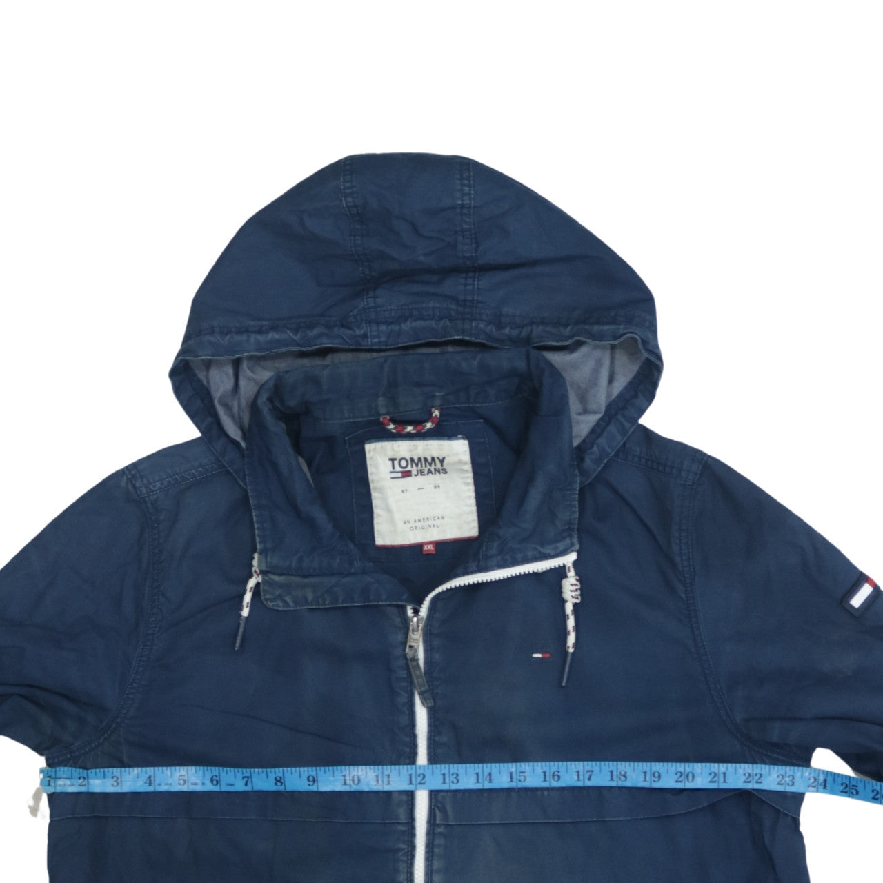 Tommy Jeans Men's Blue 2XL Hooded Full Zip Windbreaker Jacket
