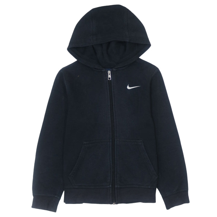 Nike Boys Black Full Zip Hoodie Sweatshirt M 10-12 Years Fleece Lined