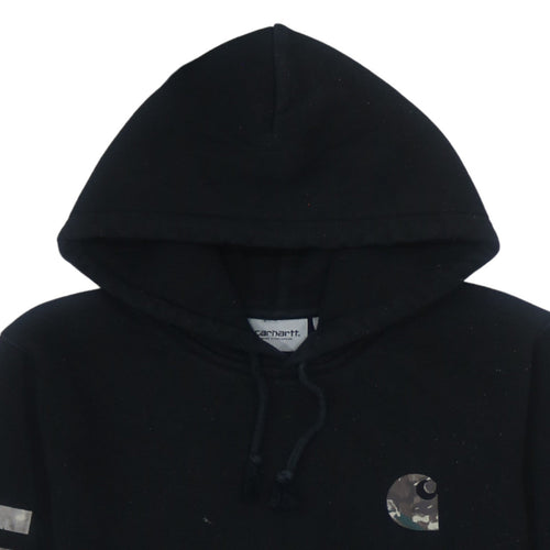 Carhartt WIP Men's Black Camouflage Logo Pullover Hoodie S