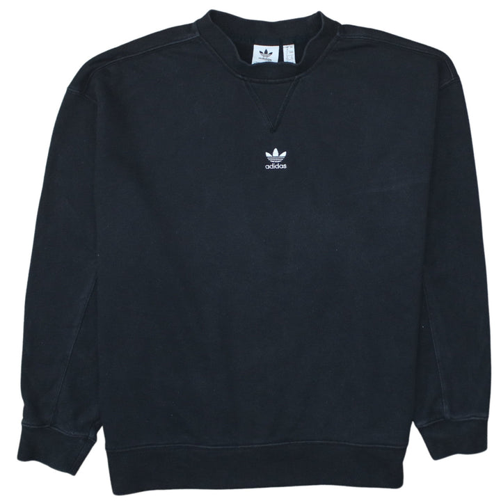 Adidas Womens Black Size 8 Crew Neck Pullover Sweatshirt