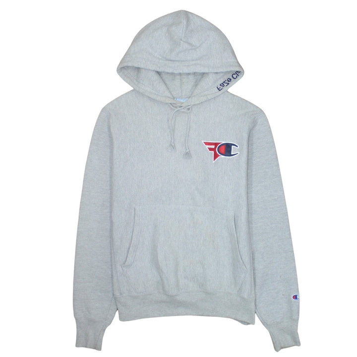 Champion Men's Grey Small Pullover Hoodie with Logo