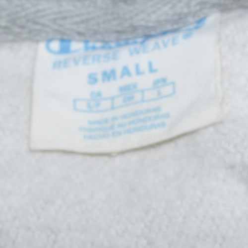 Champion Men's Grey Small Pullover Hoodie with Logo