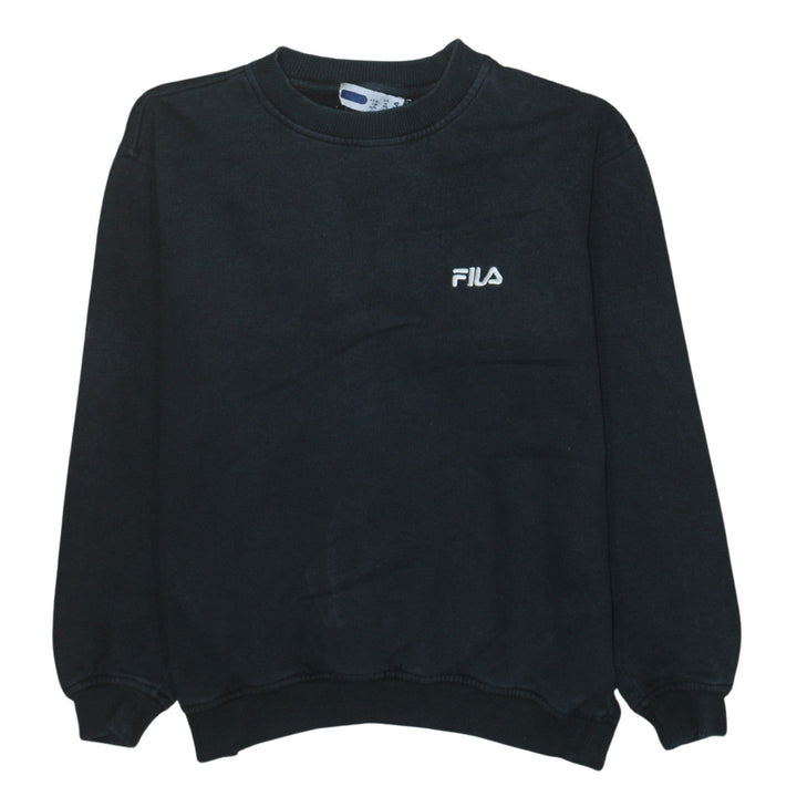 Fila Boys Black Crew Neck Pullover Sweatshirt Size 14 Years 156cm
