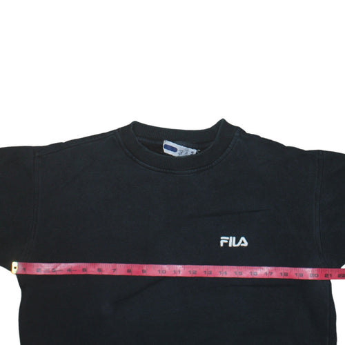 Fila Boys Black Crew Neck Pullover Sweatshirt Size 14 Years 156cm