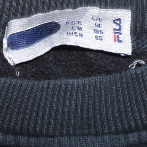 Fila Boys Black Crew Neck Pullover Sweatshirt Size 14 Years 156cm