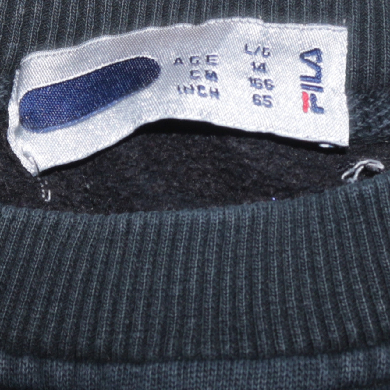 Fila Boys Black Crew Neck Pullover Sweatshirt Size 14 Years 156cm
